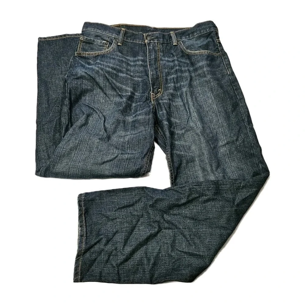 Levis 550 Regular Fit Men's Dark Wash Distressed Jeans Size 36x30‎
